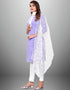 Trendy Traditional Party Wear Salwar Suit Lavender Cotton Pant Straight Back View